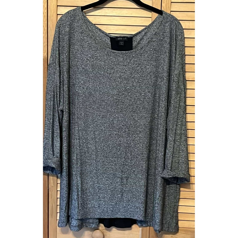 J Jill Swing Top Two Tone Gray Office Business Casual Lagenlook
